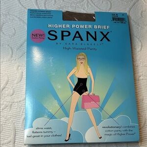SPANX Higher Power Brief High-Waisted Panty - Cocoa. NWT. Size B